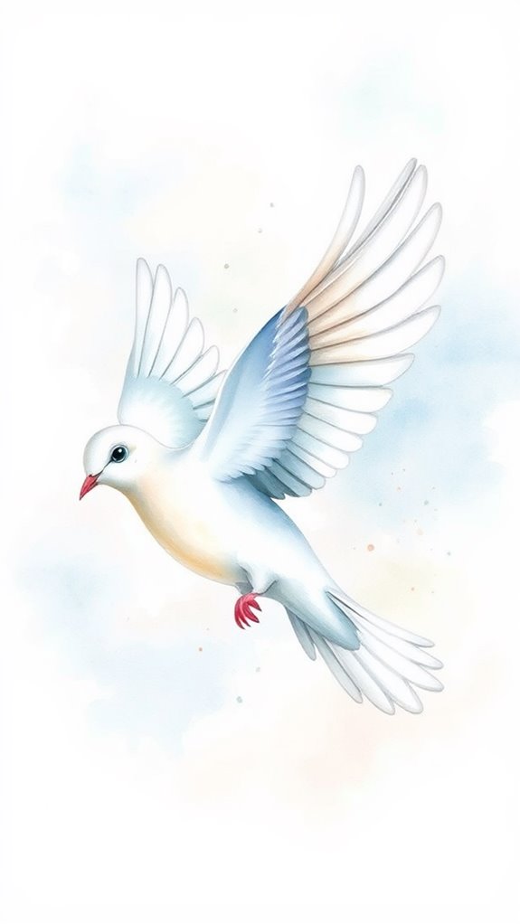 artistic watercolor dove illustration