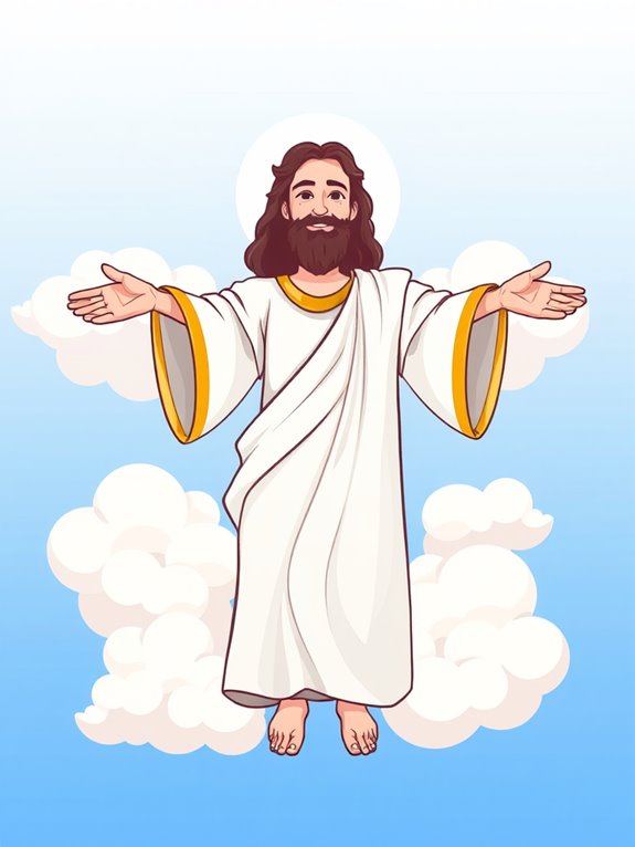 ascended christ cloud illustration