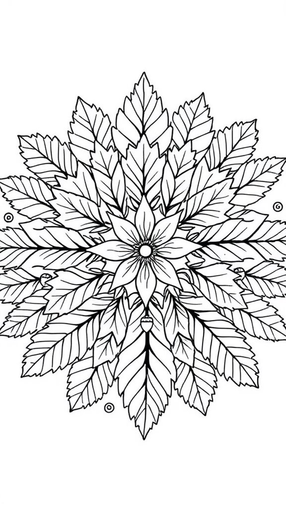 autumn leaves mandala coloring