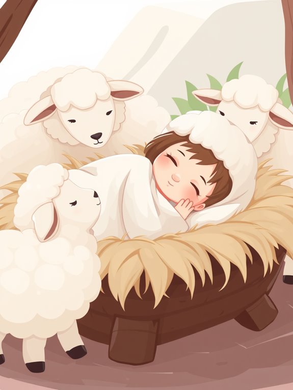 baby jesus and sheep