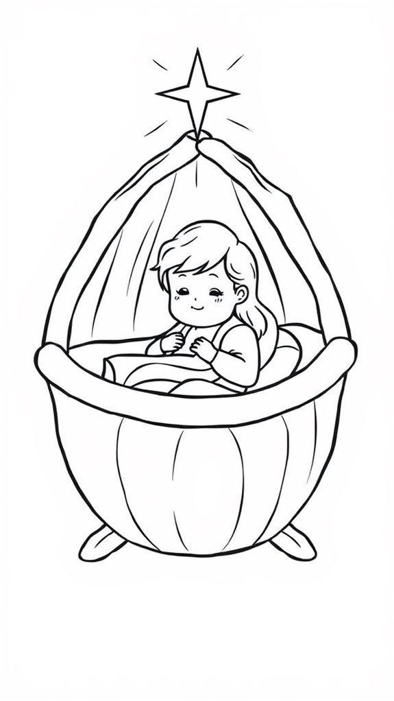 baby jesus cradle illustration