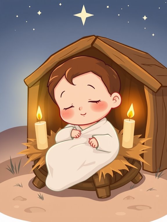 baby jesus holding candle