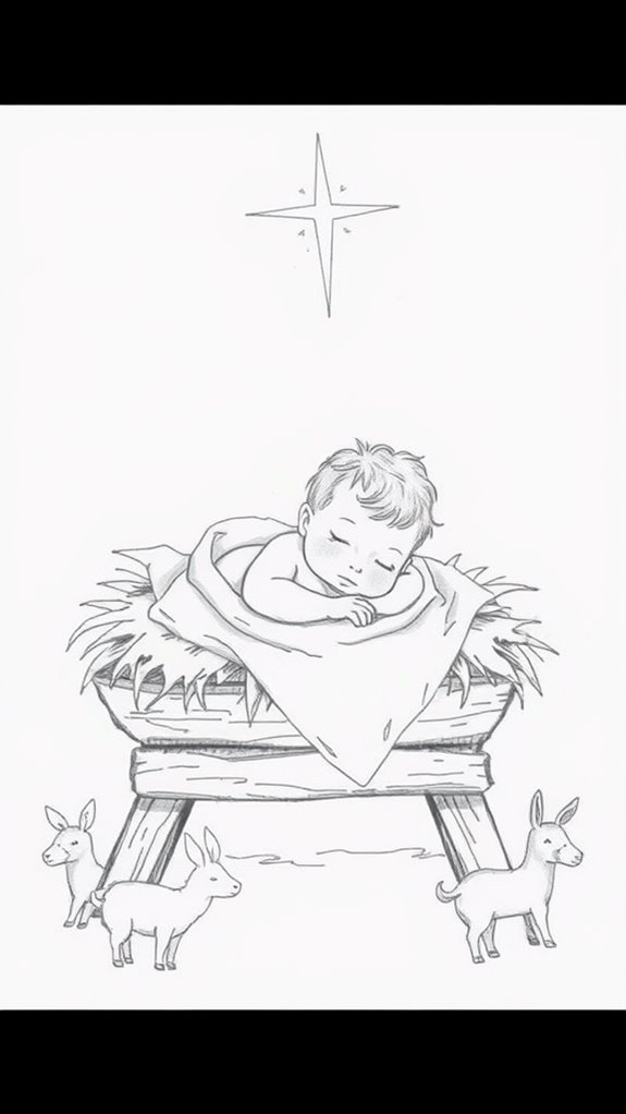 baby jesus sketch drawing