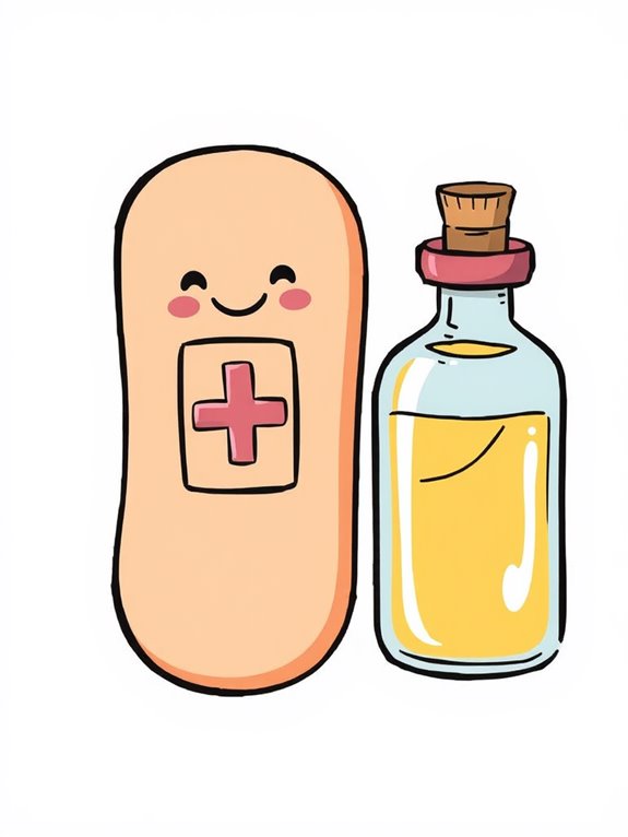 bandaid and oil illustration