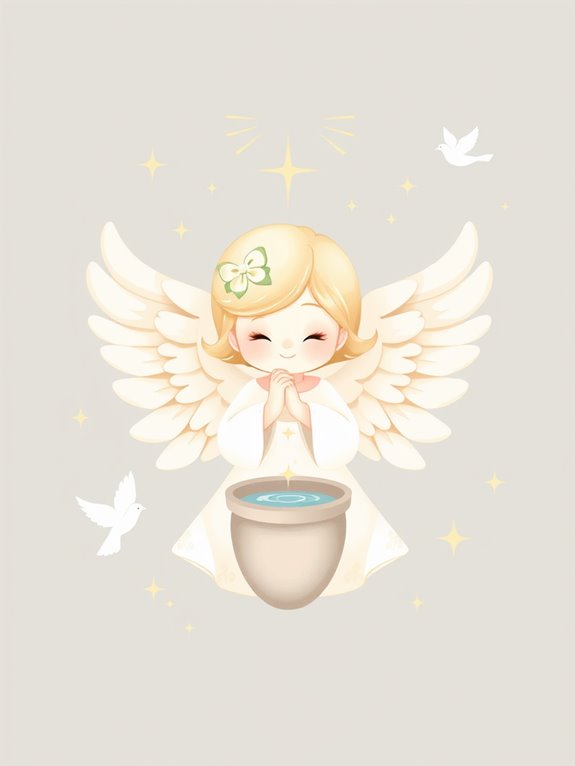 baptism angel illustration design