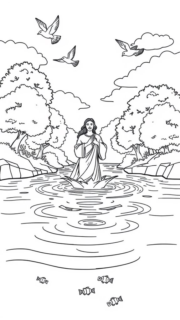 baptism themed coloring activity