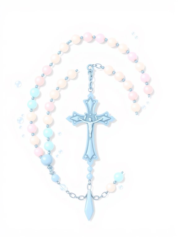 baptism themed rosary clipart image