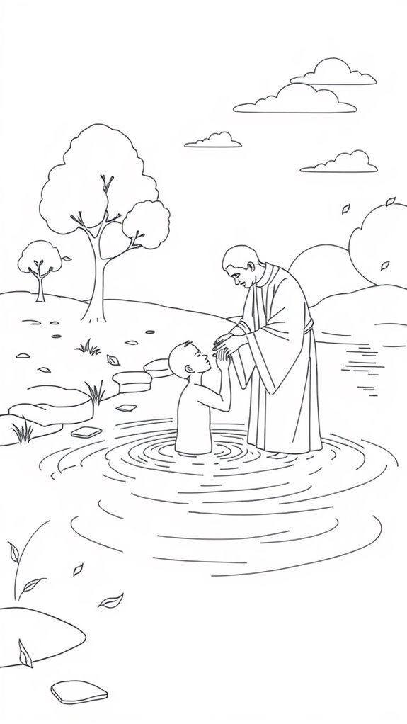 baptism water line drawing