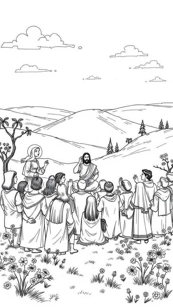 beatitudes on hillside sketch