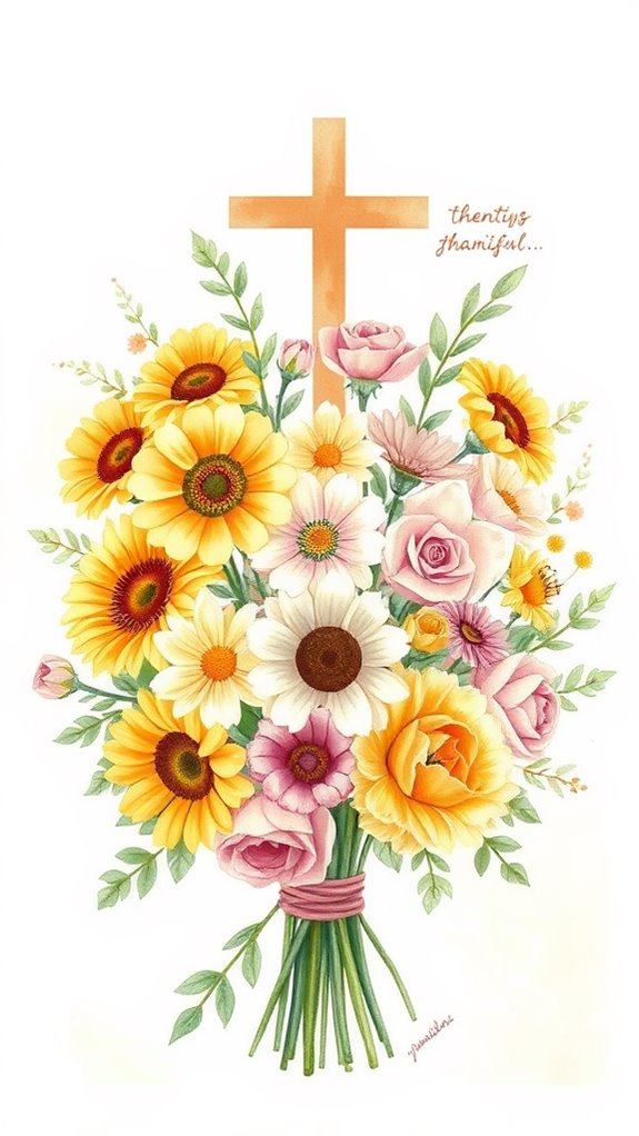 beautiful floral gratitude illustration