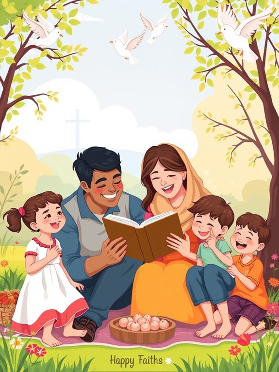 bible themed family illustration