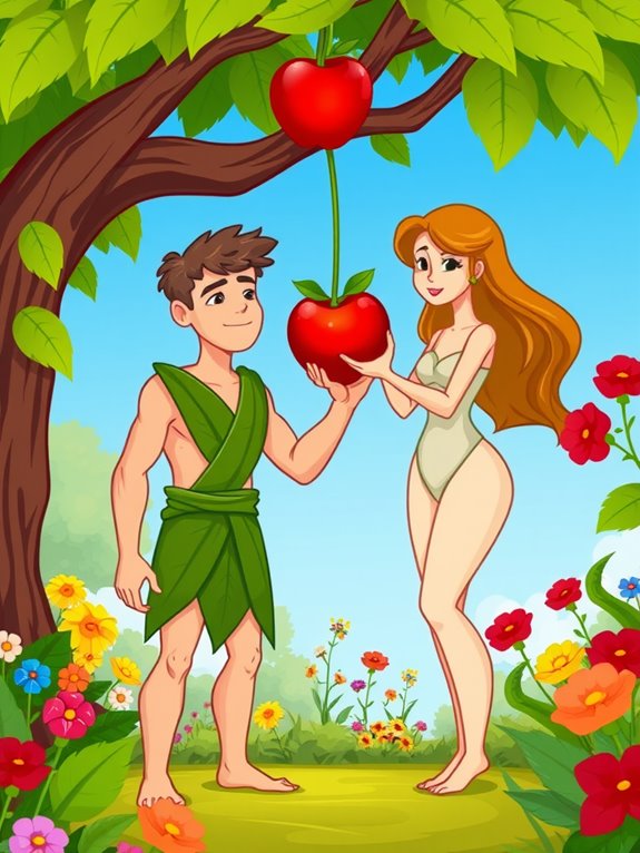 biblical couple with apple