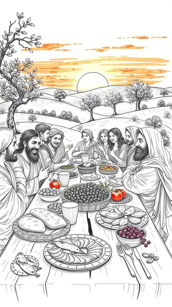 biblical feast gathering scene