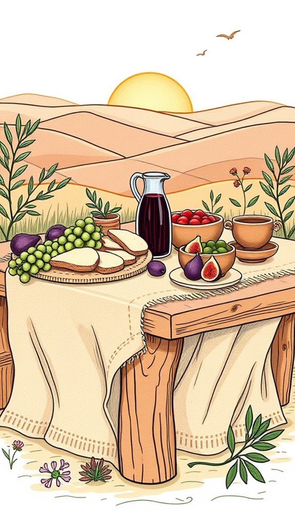 biblical feast table illustration