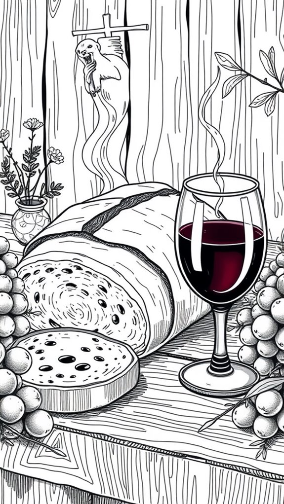 biblical feast with wine