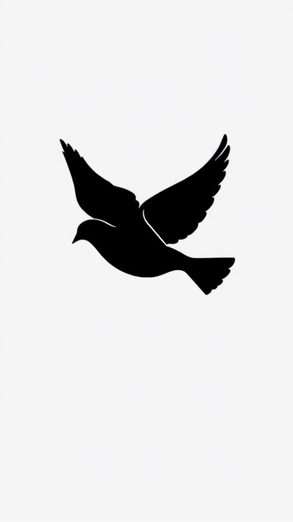 black and white dove silhouette