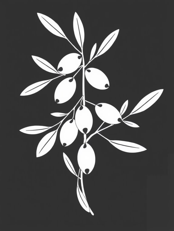 black and white olive branch