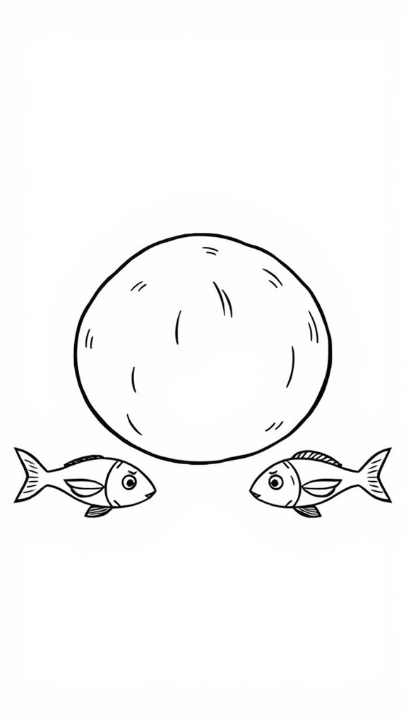 bread and fish coloring page