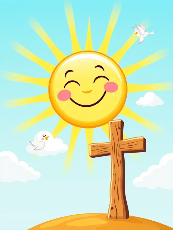 bright cross sunshine graphic