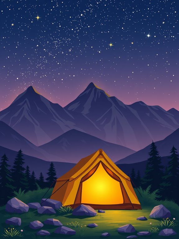 camping in mountain wilderness