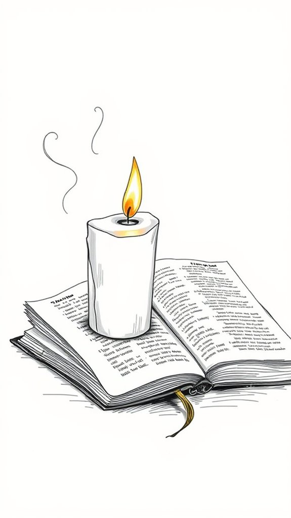 candle beside open bible