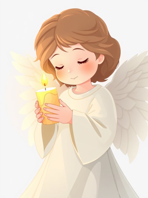 candle holding angel illustration design