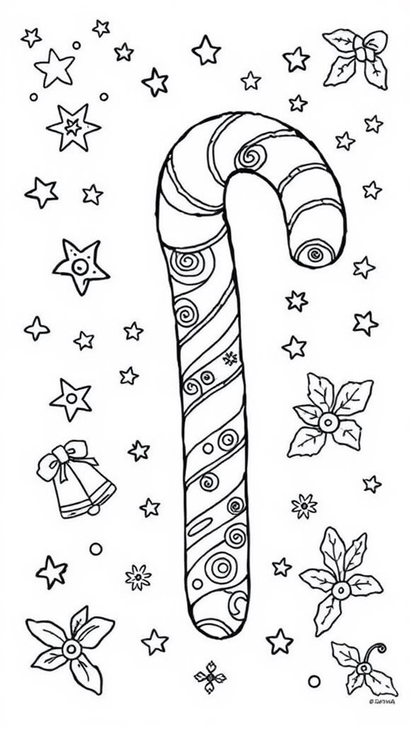 candy cane coloring page