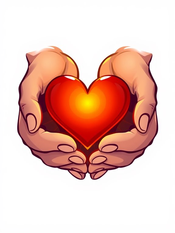 caring hands embrace heart