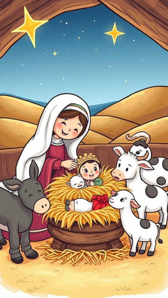 cartoon depiction of nativity