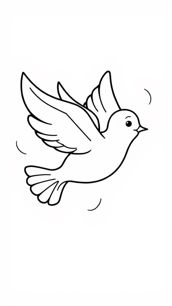 cartoon dove coloring page