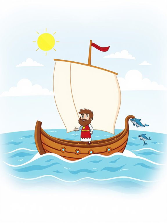 cartoon image of jonah s ship