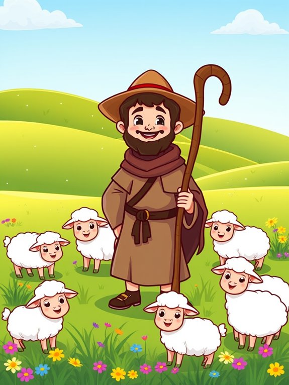 cartoon shepherd illustration clipart