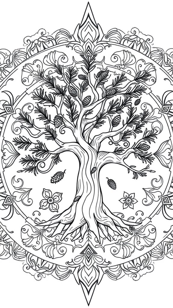 cedar tree mandala design