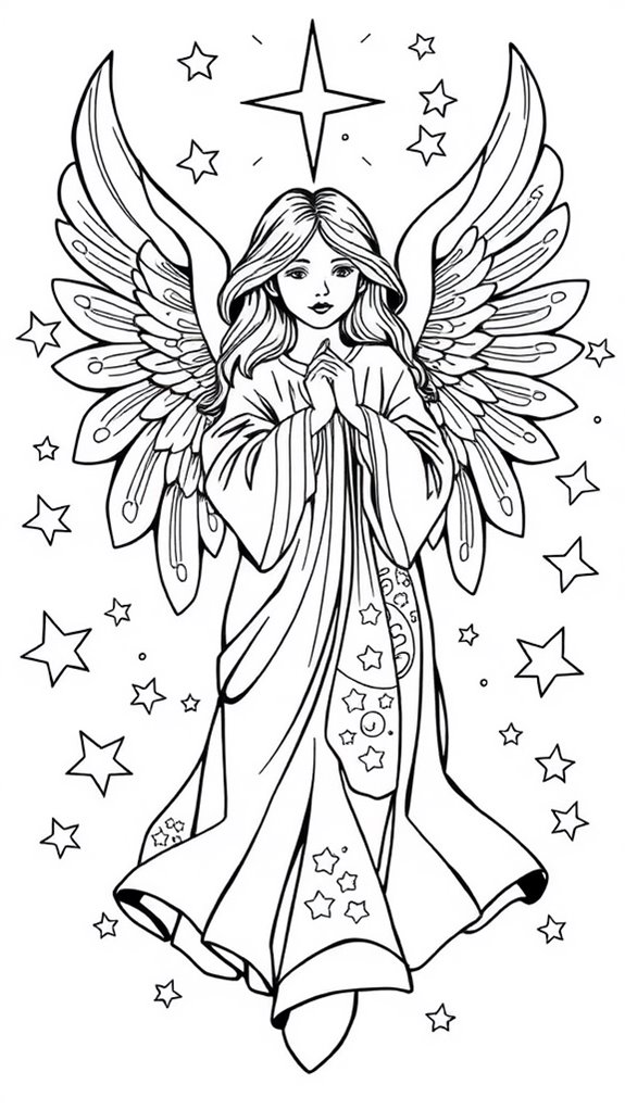 celestial angel coloring page