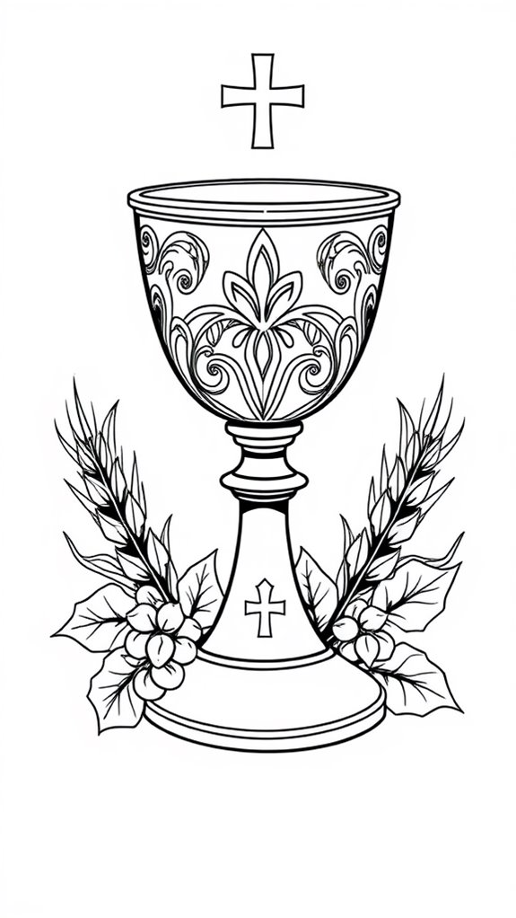 chalice coloring page design