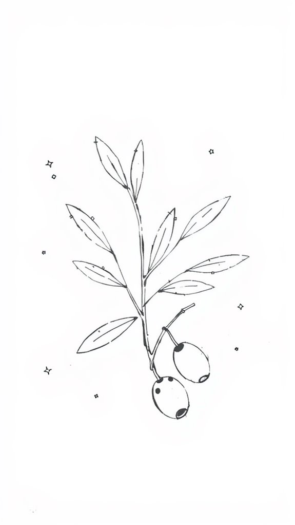 charming olive branch illustration