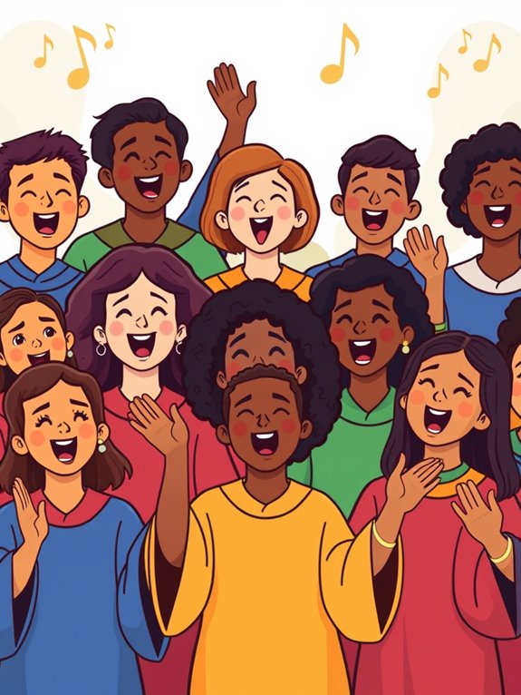 cheerful choir illustration design