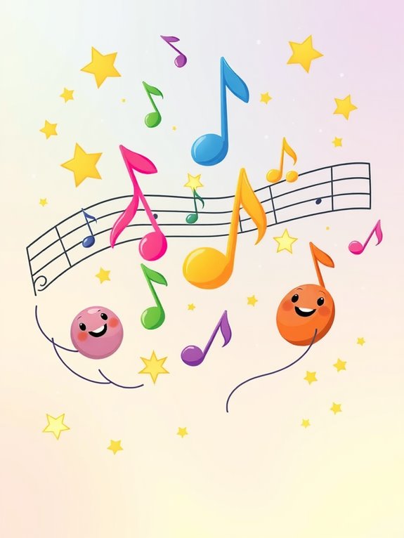 cheerful music notes illustration