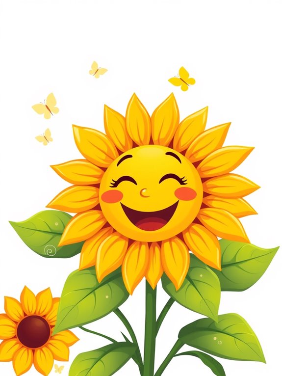 cheerful sunflower illustration design