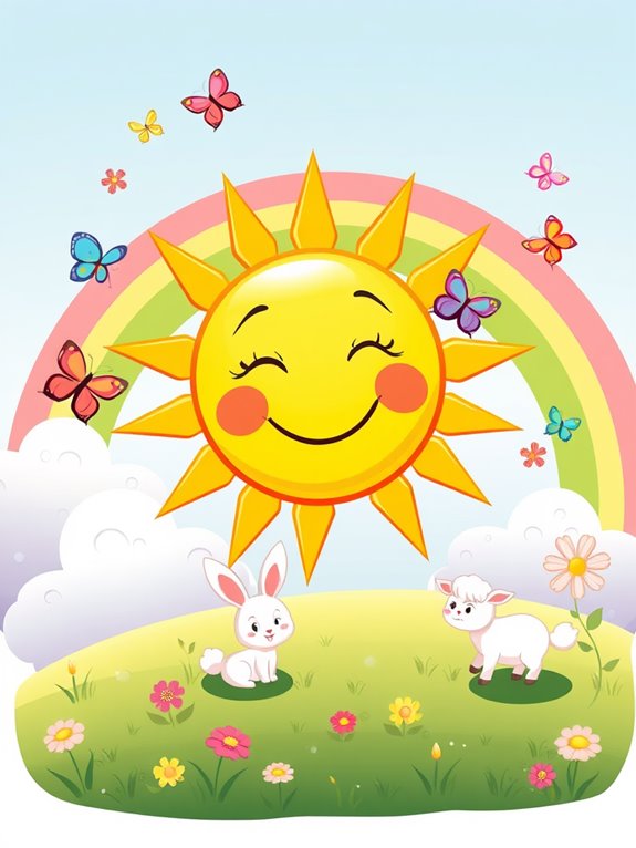 cheerful sunshine christian illustration