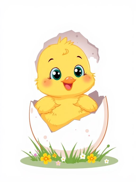 chick hatching illustration clipart