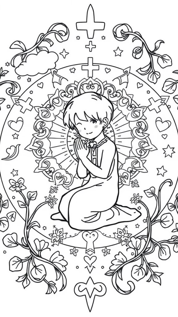 child s prayer coloring activity