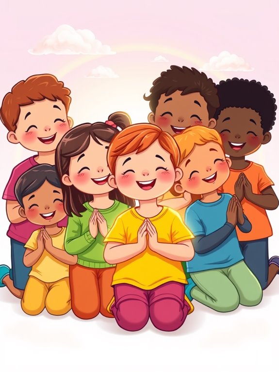 children praying love clipart