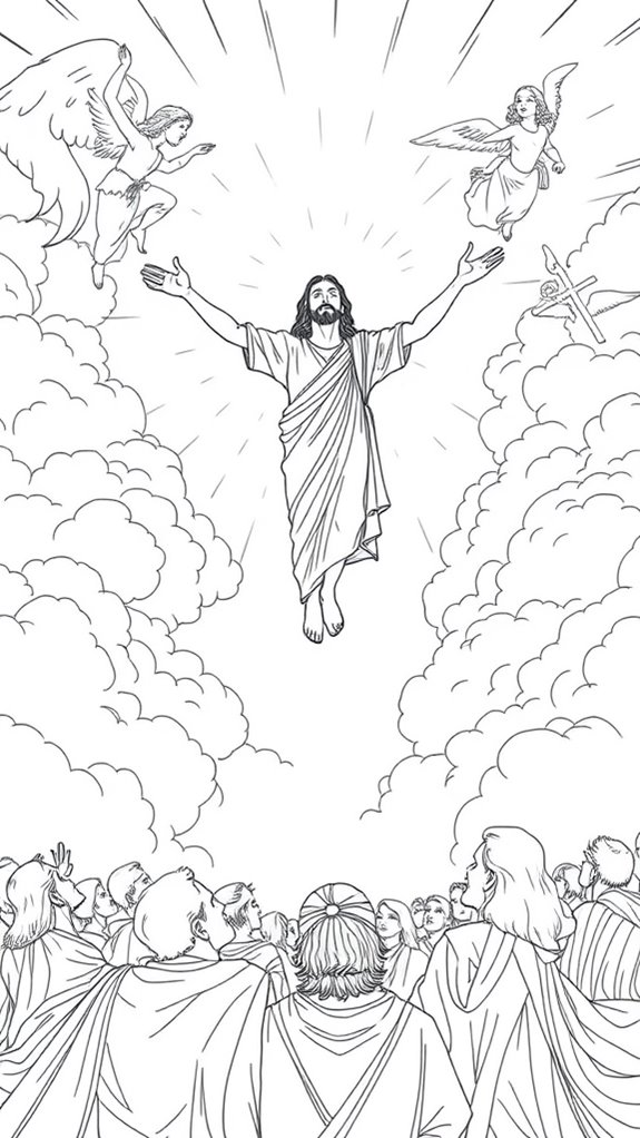 christ s ascension line drawing