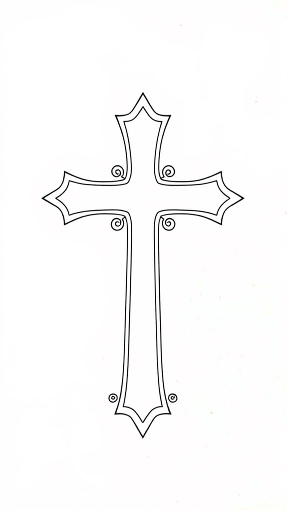 christian cross coloring page