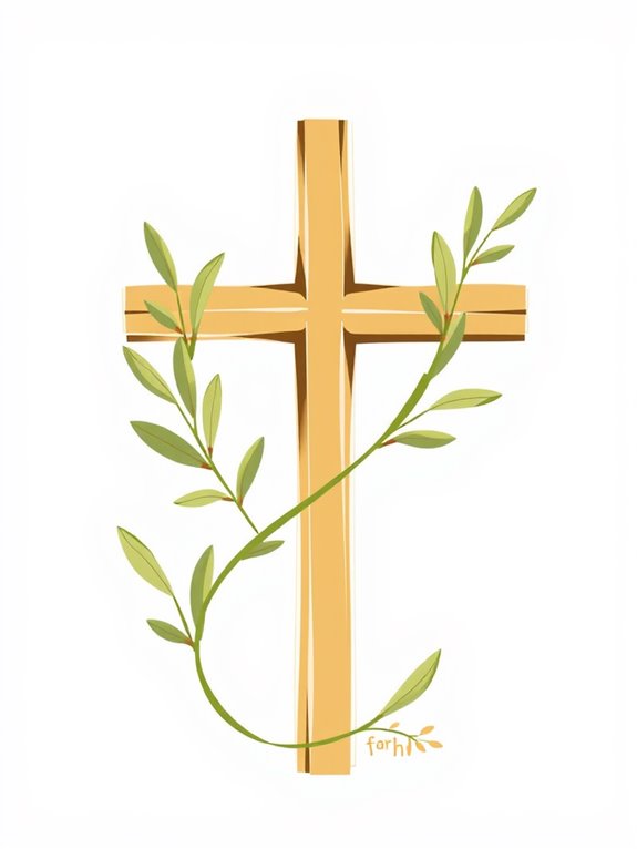 christian cross olive branch