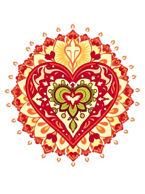 christian heart mandala clipart