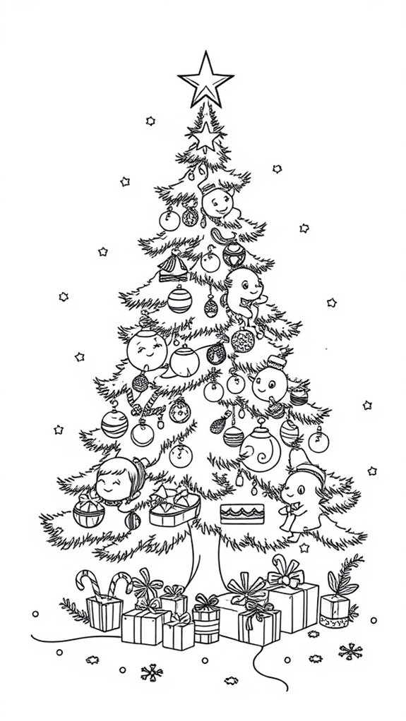 christmas tree coloring page