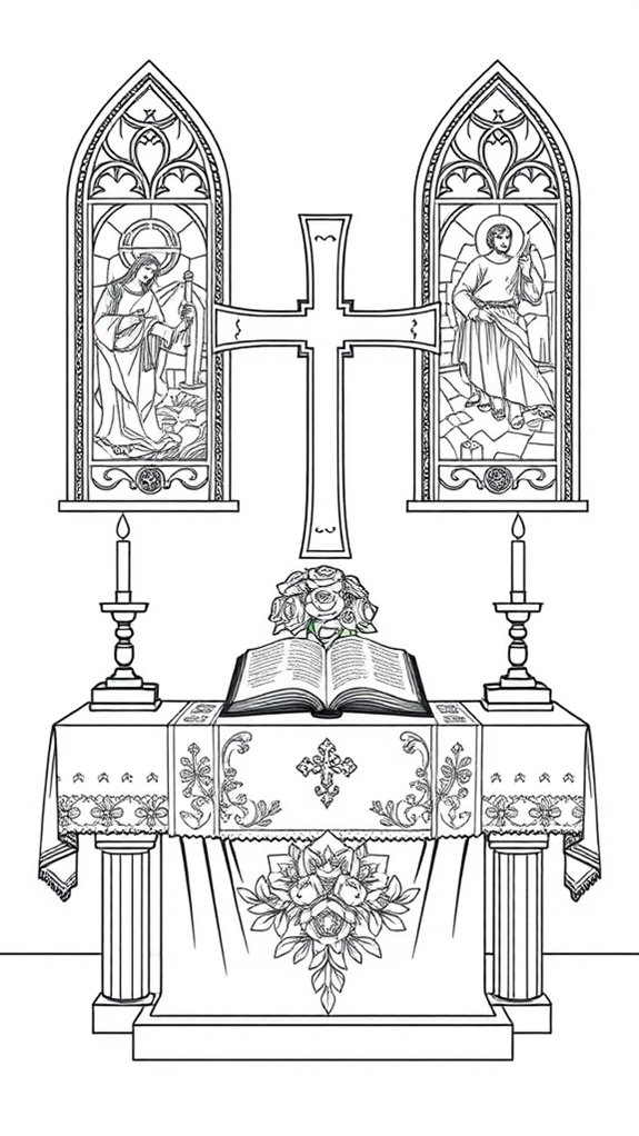 church altar coloring page