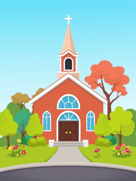 church building illustration graphic